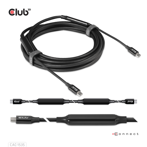 CLUB3D CAVO USB TYPE-C 3.2 GEN 2 M-M 5 MT SUPPORTA FINO A 10GBPS/8K 60HZ/60WATT BLACK